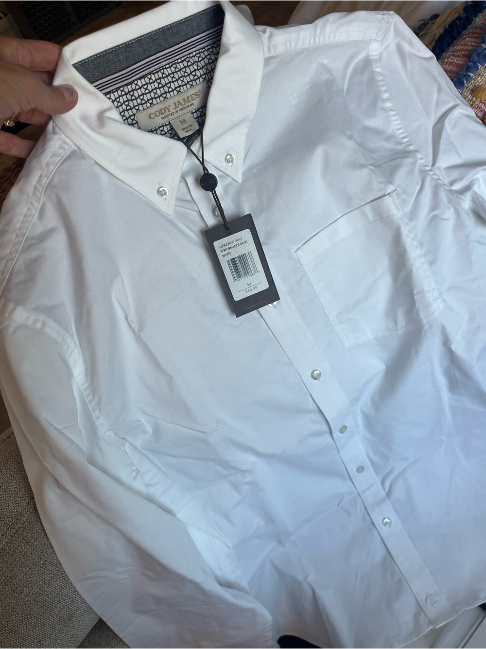 Cody James Men’s White Button-Down Dress Shirt